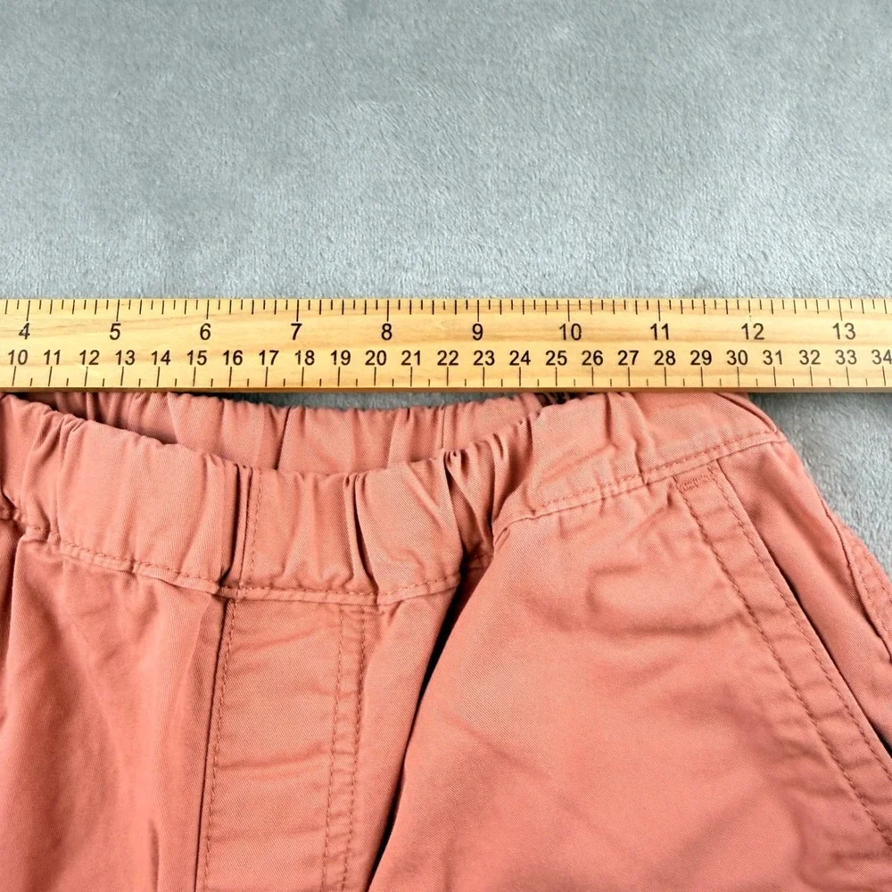 Uniqlo Kids Chino Shorts Salmon Pink Orange Elastic Waist Cotton Size 150 12-02